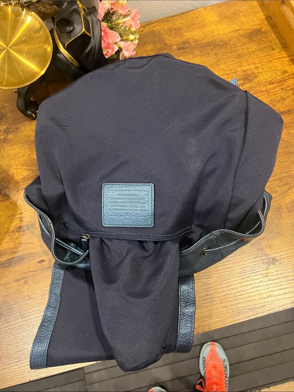 COACH Turnlock Rucksack Backpack Midnight Blue Pebbled Leather F36683 Medium - Picture 5 of 9